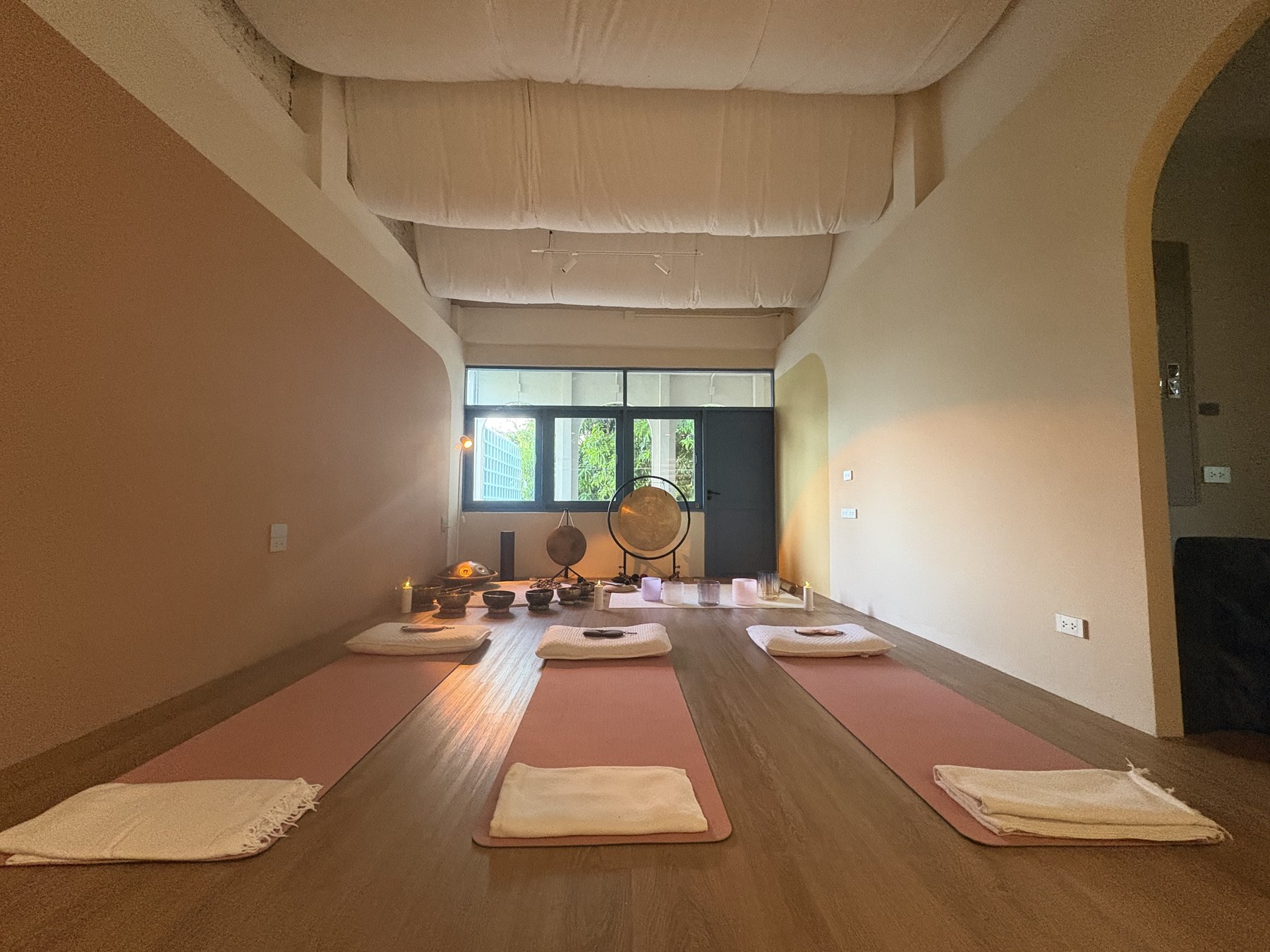 Bright Soulwaves studio with mats ready
