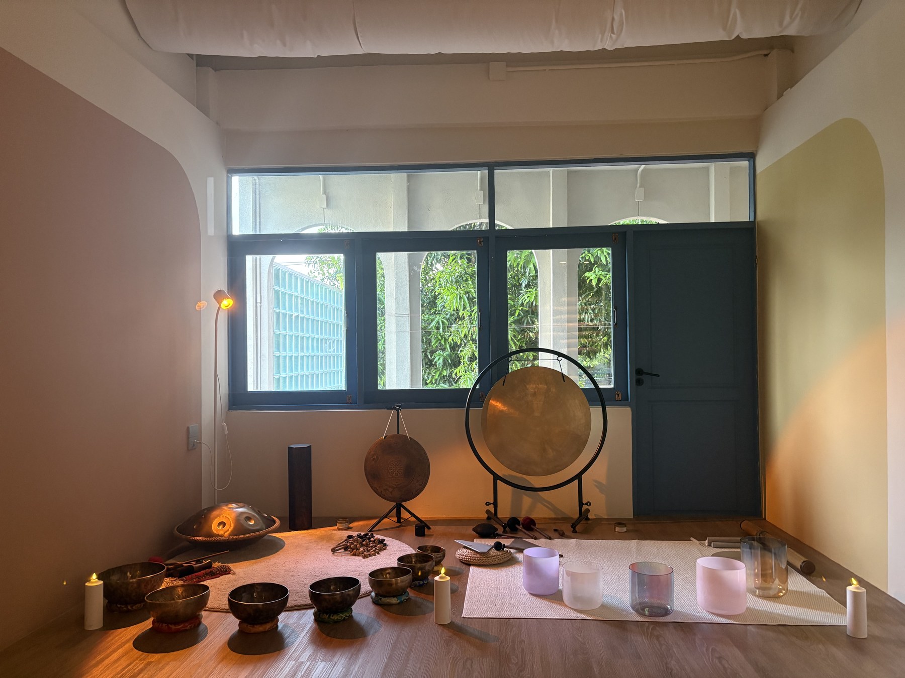 Sound healing instruments in the studio