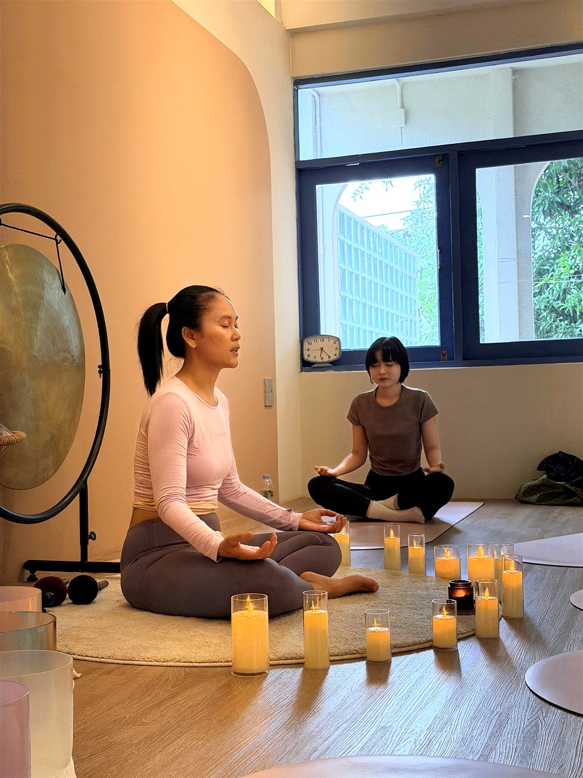 A moment from a Soulwaves yoga or sound healing class