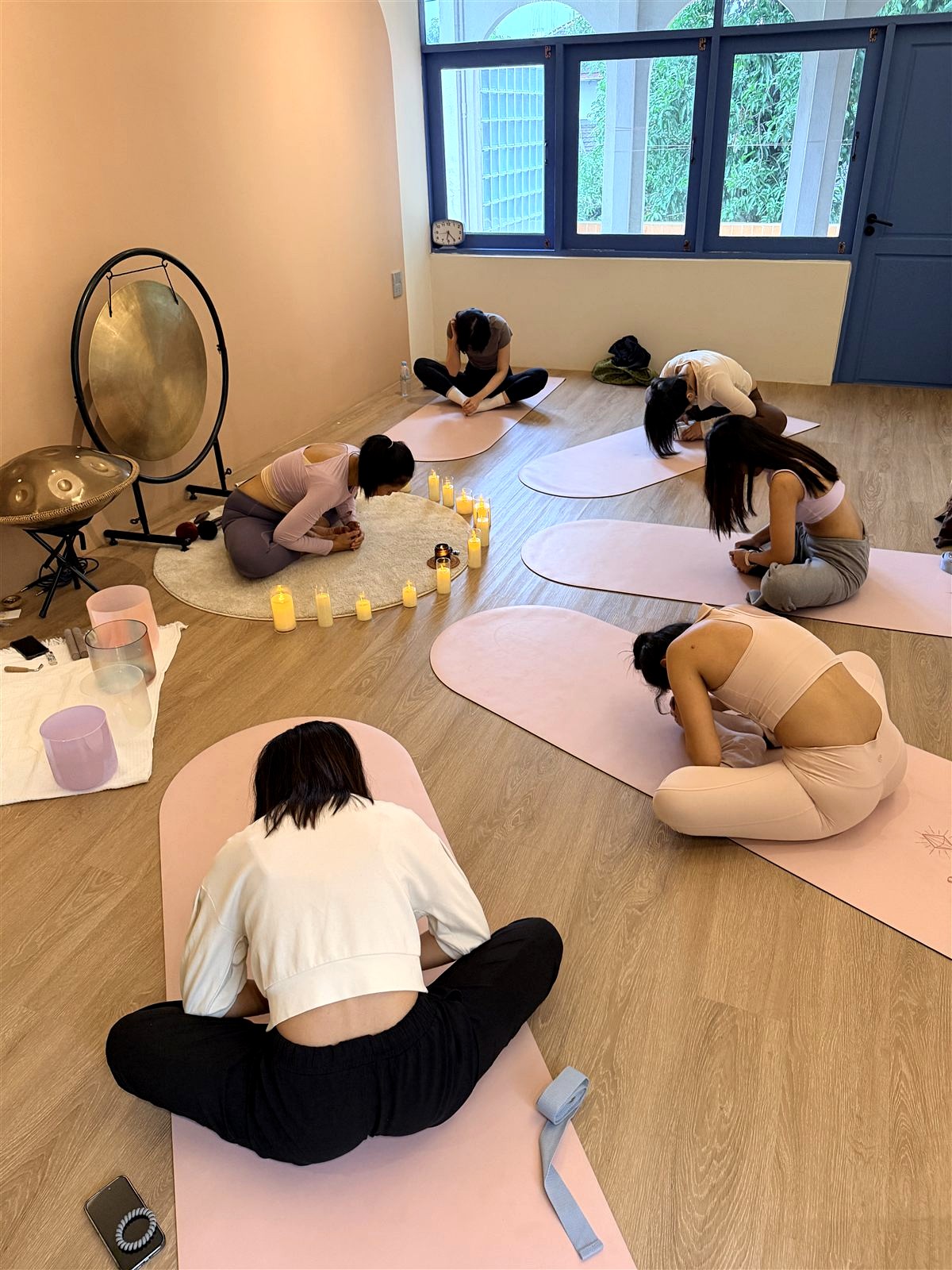 A moment from a Soulwaves yoga or sound healing class
